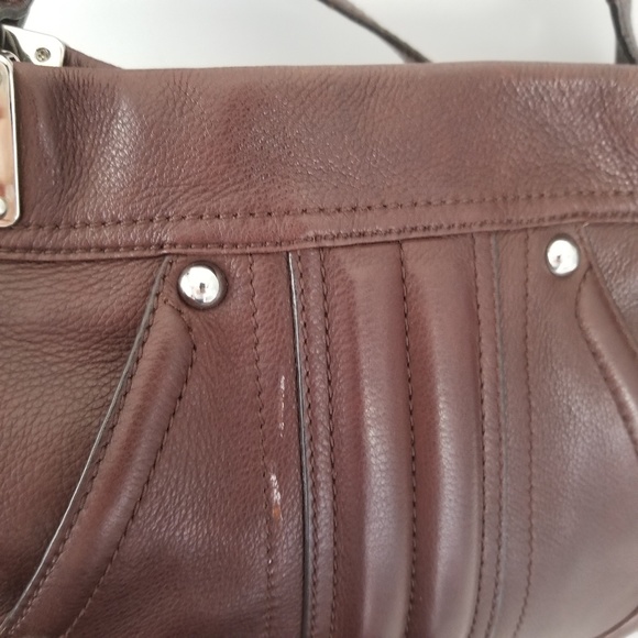 Makowsky brown w/silver metal soft leather hobo - Picture 3 of 5